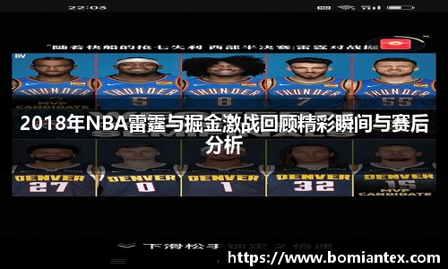 2018年NBA雷霆与掘金激战回顾精彩瞬间与赛后分析