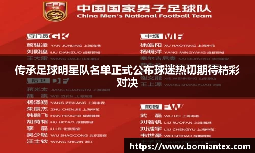 传承足球明星队名单正式公布球迷热切期待精彩对决